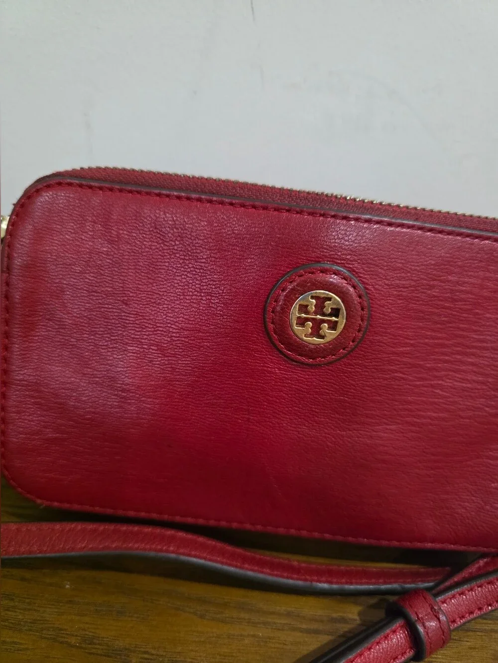Tory burch red Soft Leather small Crossbody Bag